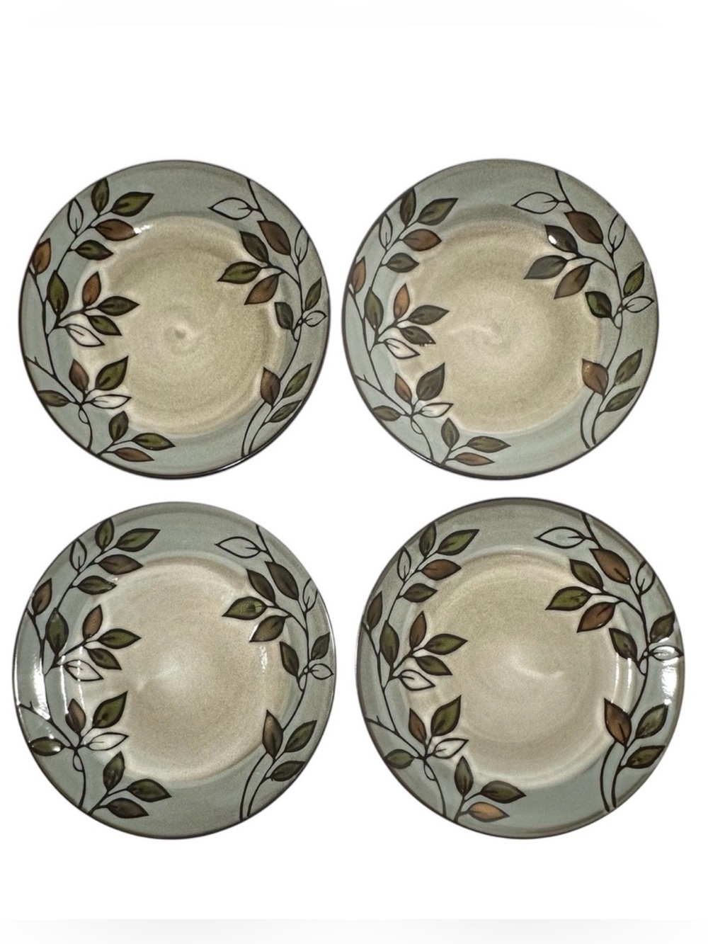 Pfaltzgraff Plates (x4) 11” Dinner Rustic Leaves